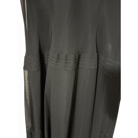 Bicé Petite Black Chiffon Cowl Neck Flutter Sleeve Dress 10P - Picture 7 of 8